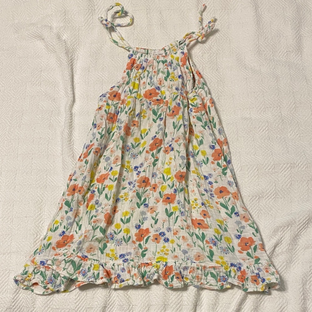 Angel Dear Kids Colorful Floral Dress with Tie Straps
